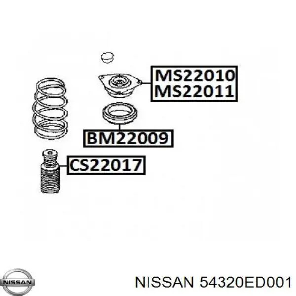 Опора амортизатора переднього правого Nissan/Infiniti 54320ED001 ціна, від 19.56 USD