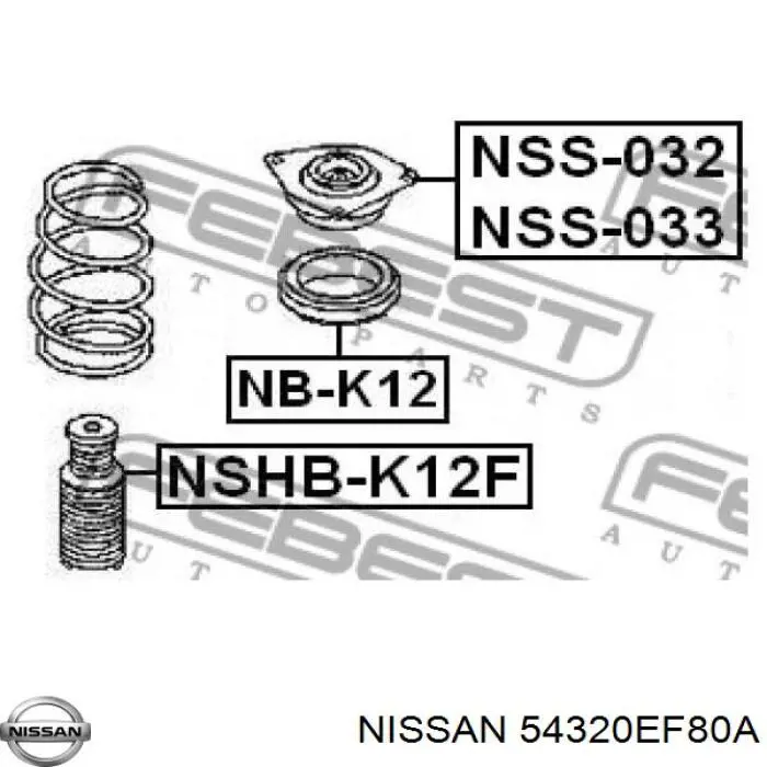 54320EF80A Nissan опора амортизатора переднього лівого