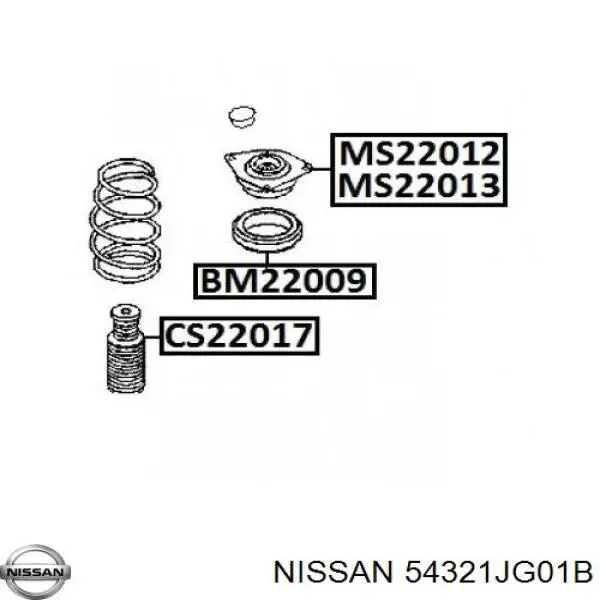 Опора амортизатора переднього лівого Nissan/Infiniti 54321JG01B ціна, від 16.49 USD