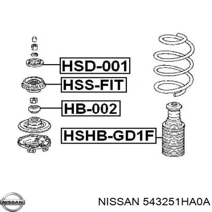 Підшипник опорний амортизатора, переднього 543251HA0A Nissan/Infiniti