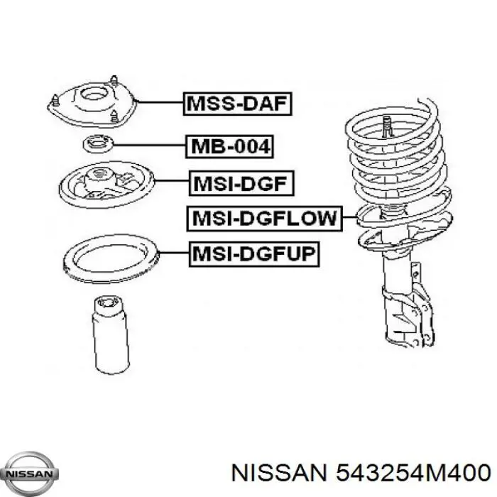 Підшипник опорний амортизатора, переднього 543254M400 Nissan/Infiniti