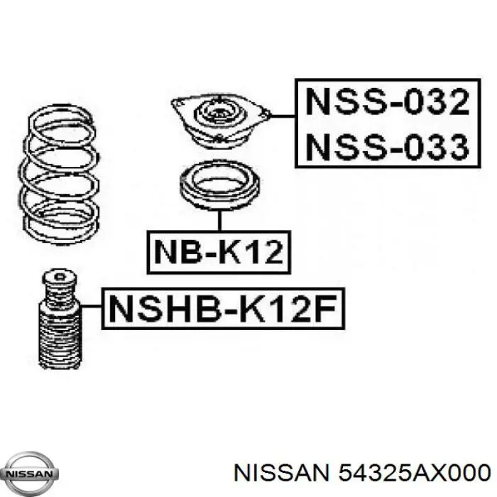 54325AX000 Nissan підшипник опорний амортизатора, переднього