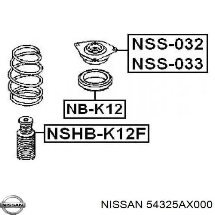 Підшипник опорний амортизатора, переднього 54325AX000 Nissan