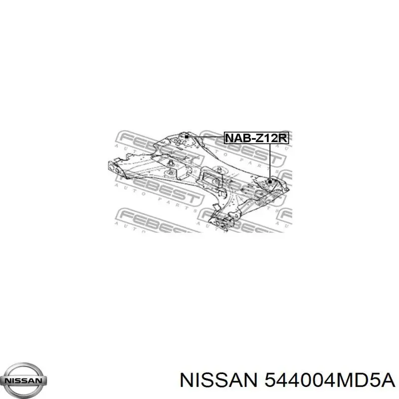 Сайлентблок передній балки/підрамника 544004MD5A Nissan