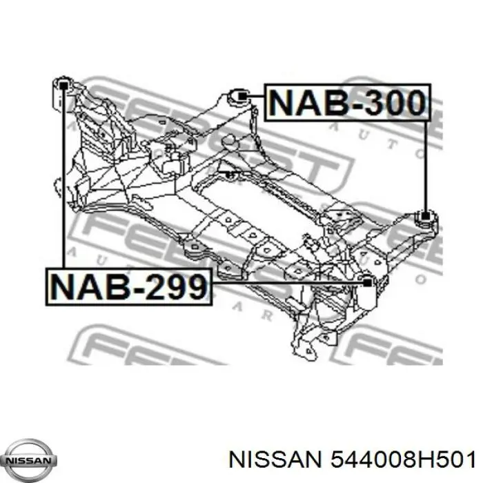 544008H501 Nissan сайлентблок передній балки/підрамника