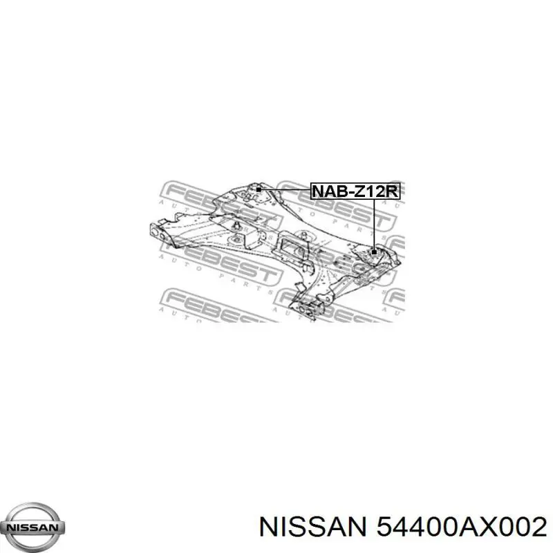 54400AX002 Nissan балка передньої підвіски, підрамник