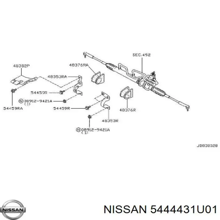 Втулка кріплення кермової рейки, ліва Nissan/Infiniti 5444431U01 ціна, від 11.12 USD