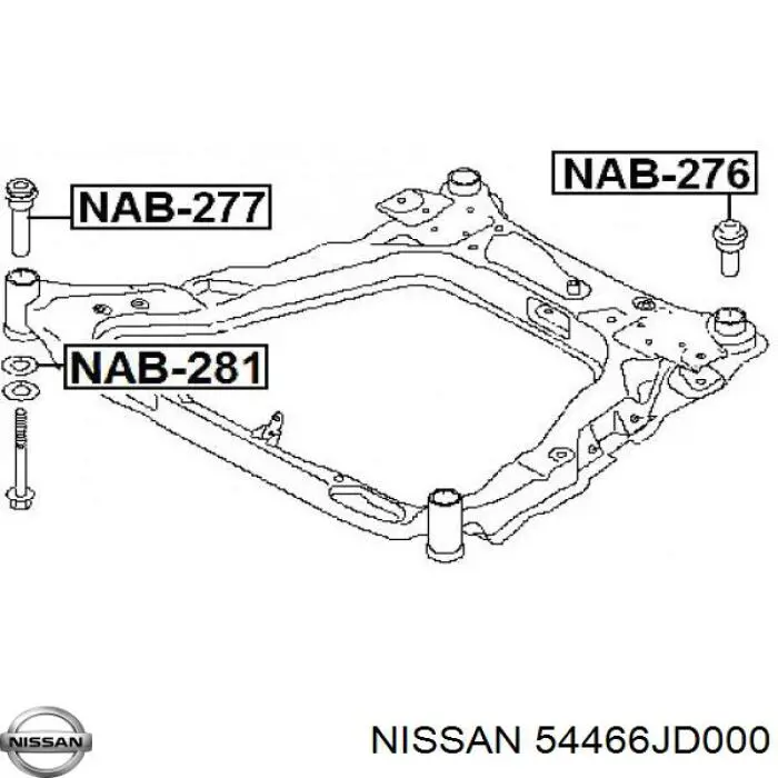 Купити 54466JD000 Nissan/Infiniti Сайлентблок передній балки/підрамника