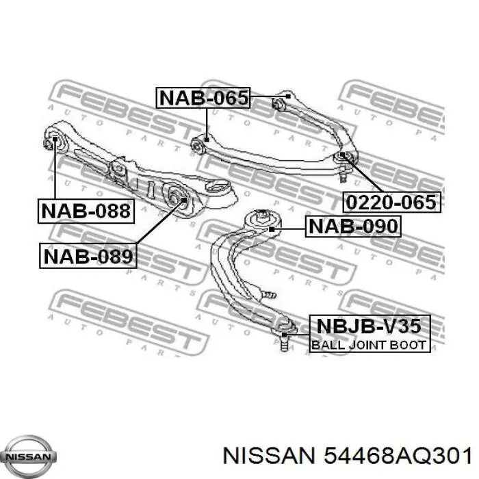 Важіль передньої підвіски нижній, правий 54468AL511 Nissan/Infiniti