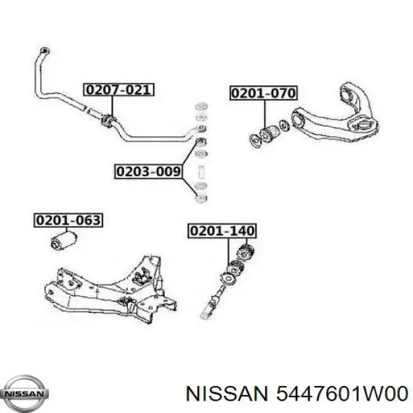 5447601W00 Nissan сайлентблок розтяжки переднього нижнього важеля