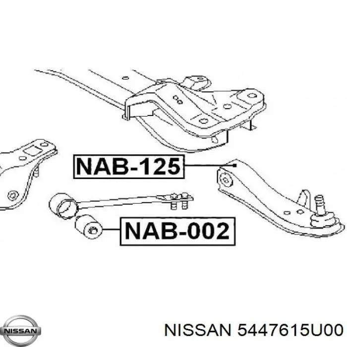 5447615U00 Nissan/Infiniti Сайлентблок розтяжки переднього нижнього важеля