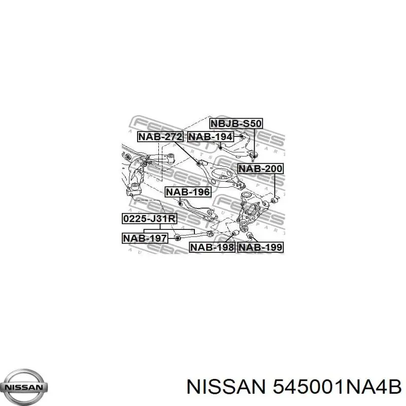 Важіль передньої підвіски нижній, правий Nissan/Infiniti 545001NA4B ціна, від 267.38 USD