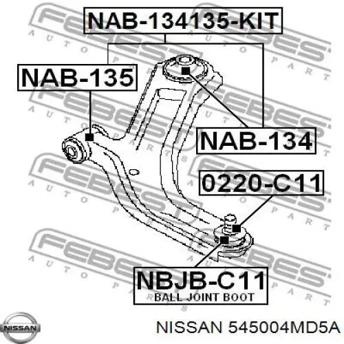  Nissan/Infiniti 545004MD5A ціна, від 423.64 USD