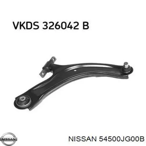 Правий важіль передній нижній підвіски Nissan/Infiniti 54500JG00B
