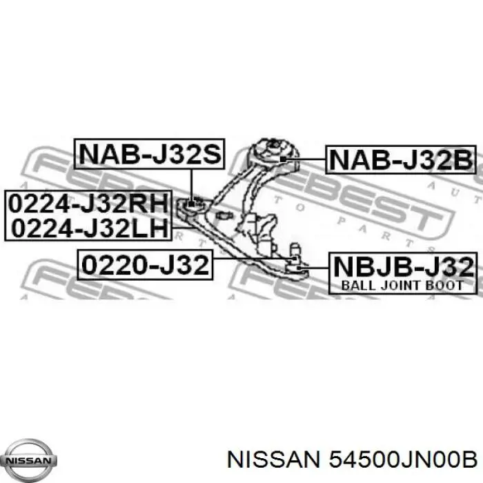 Важіль передньої підвіски нижній, правий TC3993 Delphi
