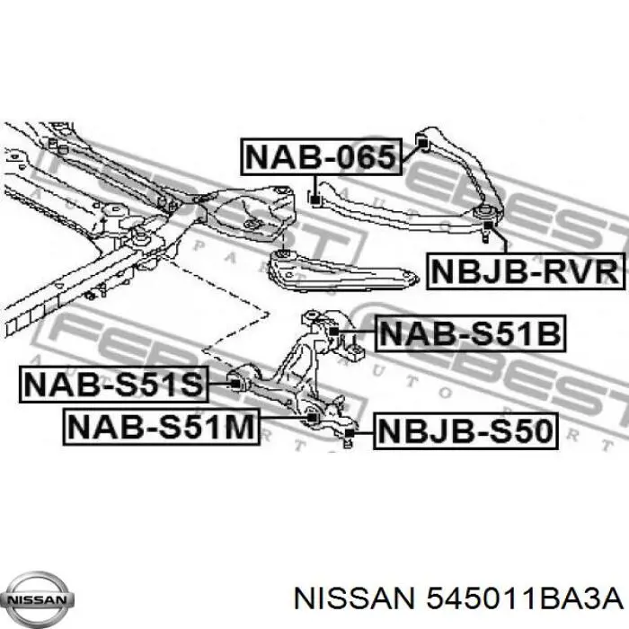 Купити 545011BA3A Nissan/Infiniti Лівий важіль передній нижній підвіски