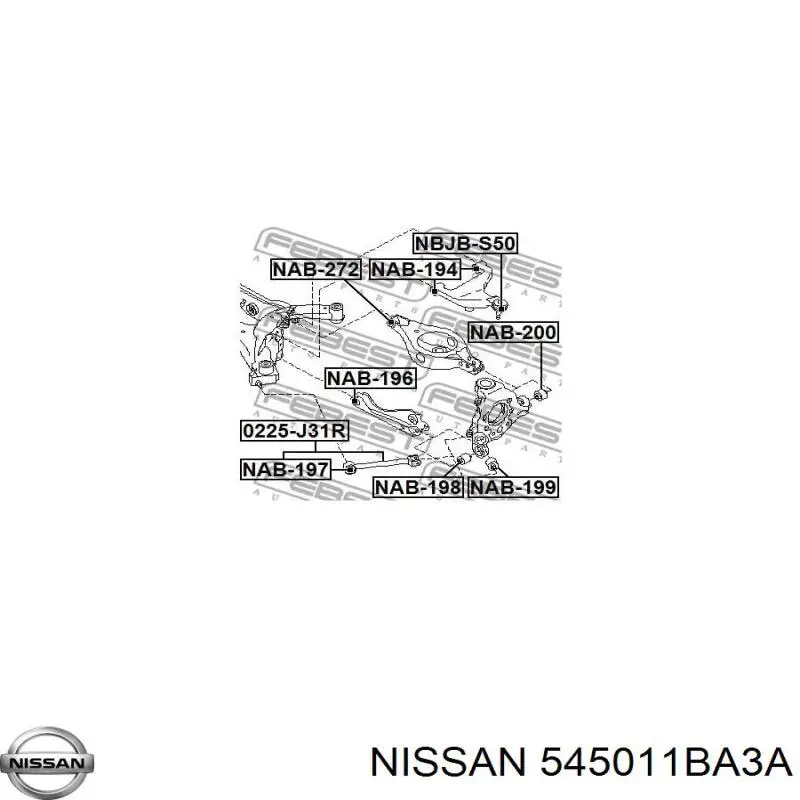 Важіль передній лівий Nissan/Infiniti 545011BA3A ціна, від 232.54 USD