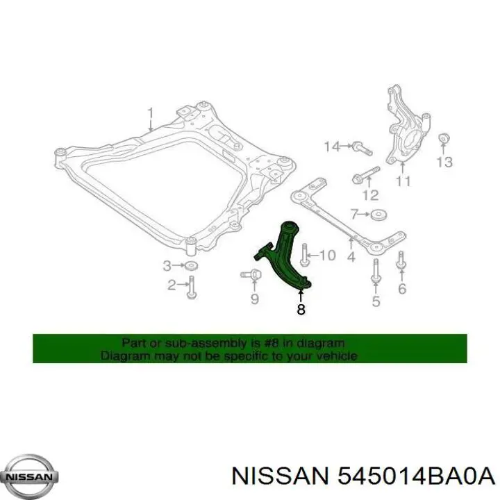 Важіль передній лівий Nissan/Infiniti 545014BA0A ціна, від 67.46 USD