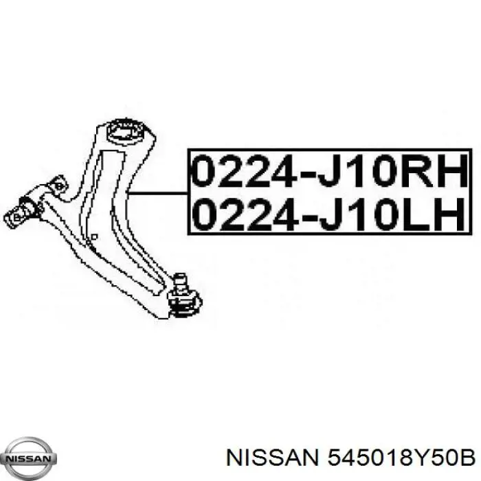 Купити 545018Y50B Nissan/Infiniti Лівий важіль передній нижній підвіски