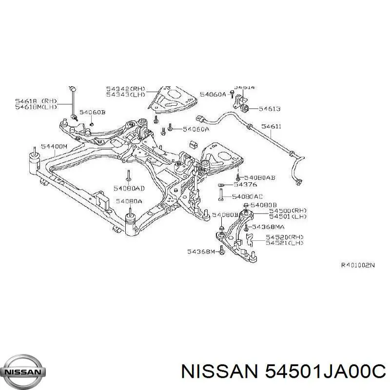 Важіль передній лівий Nissan/Infiniti 54501JA00C ціна, від 6.08 USD