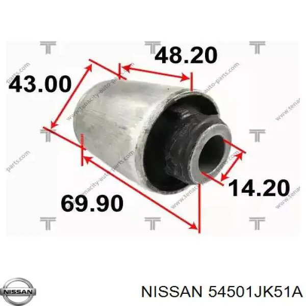 Важіль передньої підвіски нижній, лівий 54501JK51A Nissan/Infiniti