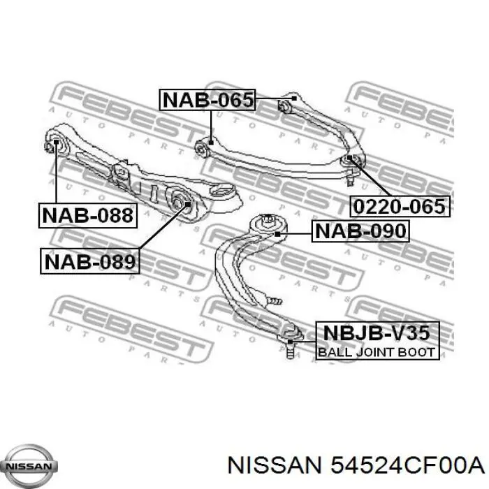 Купити 54524CF00A Nissan/Infiniti Важіль передньої підвіски верхній, правий