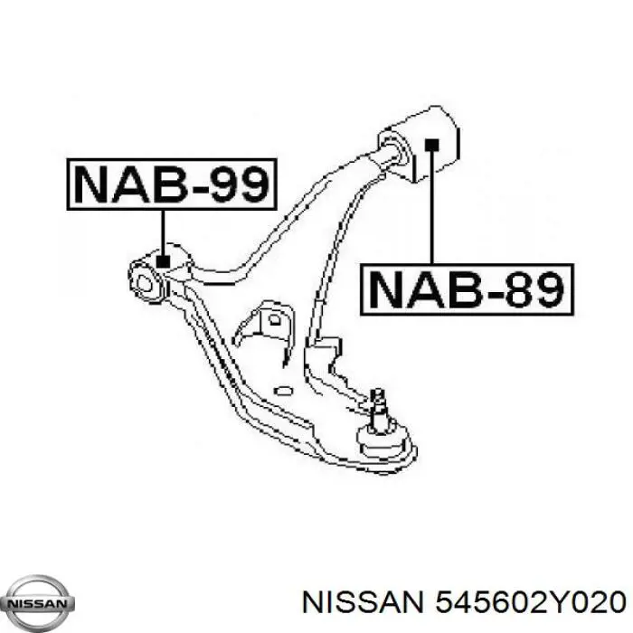 Сайлентблок нижнего переднего рычага  NISSAN 545602Y020