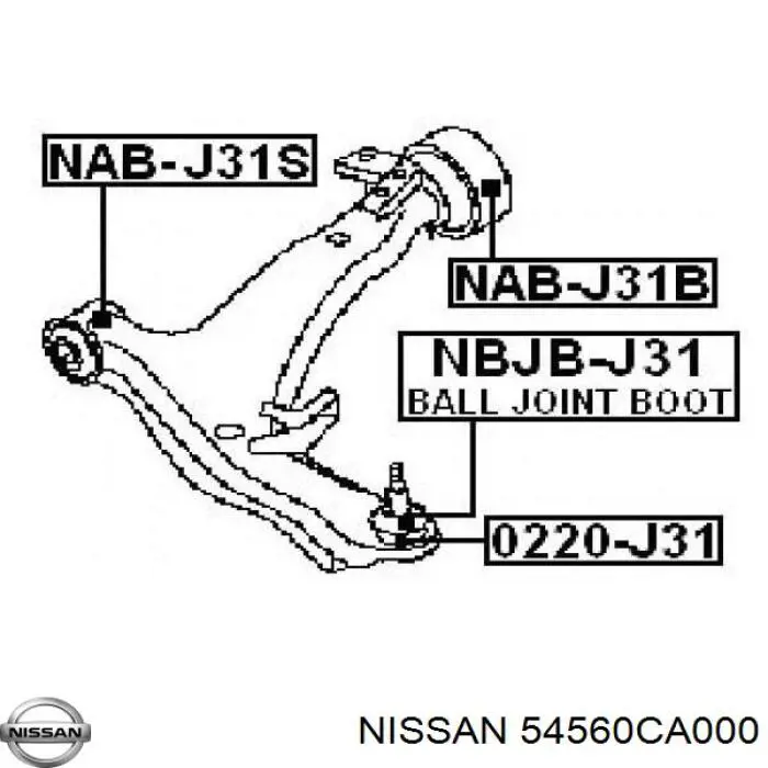 Купити 54560CA000 Nissan/Infiniti Сайлентблок передньої підвіски