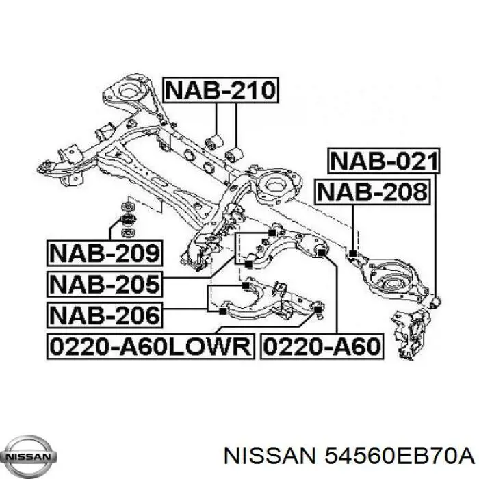 Купити 54560EB70A Nissan/Infiniti Сайлентблок передньої підвіски