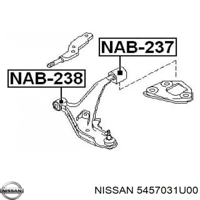 5457031U00 Nissan/Infiniti Сайлентблок переднього нижнього важеля