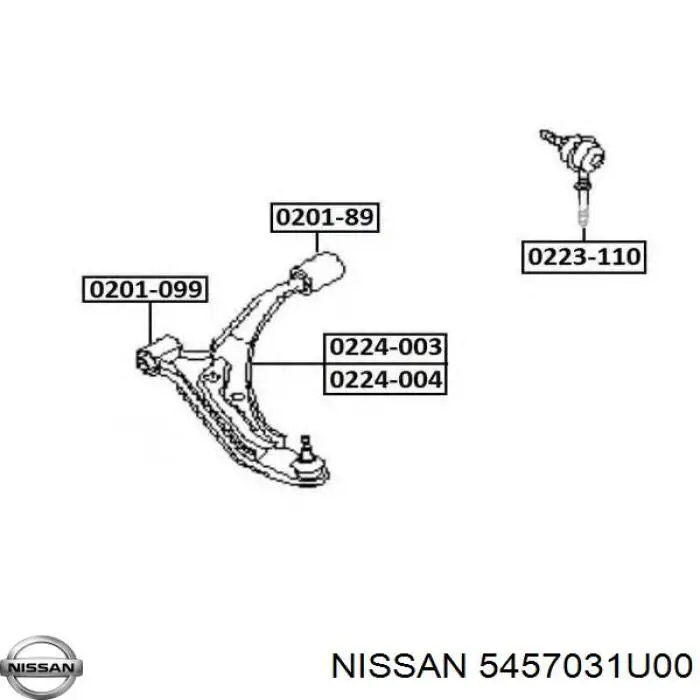 Купити 5457031U00 Nissan/Infiniti Сайлентблок передньої підвіски