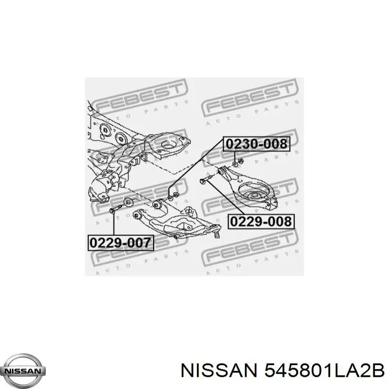 545801LA2B Nissan/Infiniti Болт заднього поздовжнього важеля, розвальний