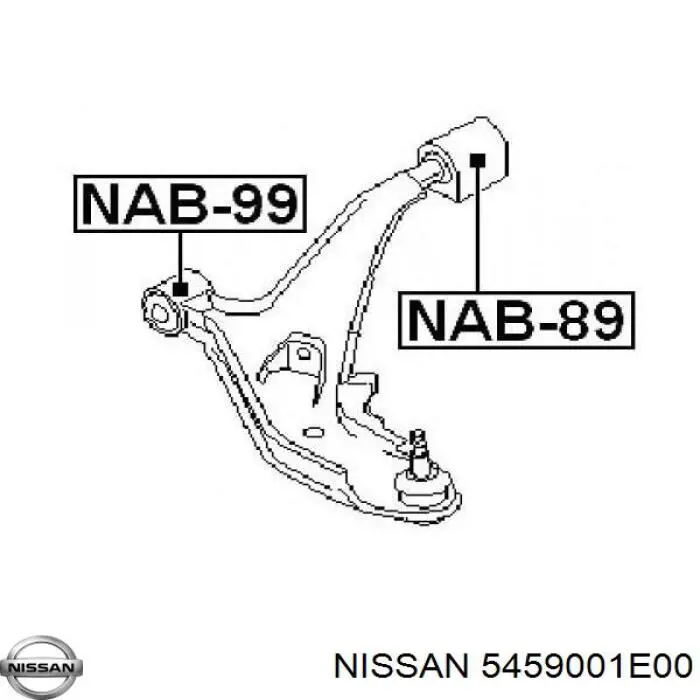 Сайлентблок нижнього важеля передньої підвіски Nissan/Infiniti 5459001E00 ціна, від 4.61 USD