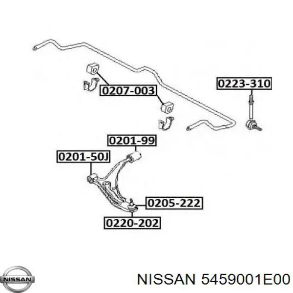 5459001E00 Nissan/Infiniti Сайлентблок переднього нижнього важеля