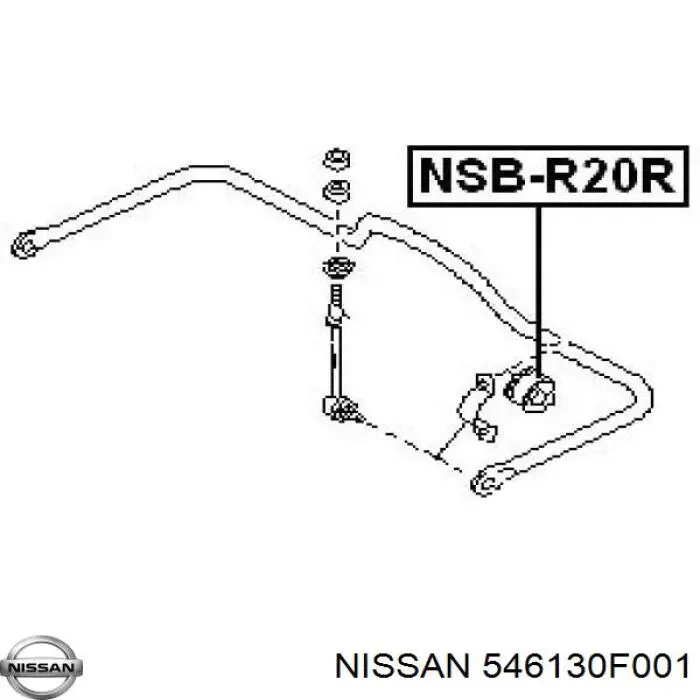 Втулка стабілізатора заднього 546130F001 Nissan/Infiniti