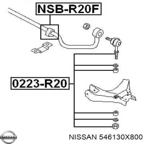 Втулка переднього стабілізатора 546130X800 Nissan/Infiniti