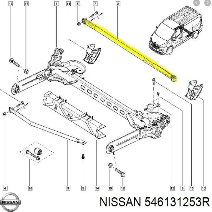 546131253R Nissan втулка стабілізатора переднього