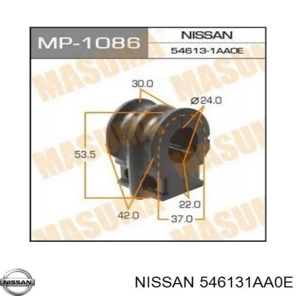546131AA0E Nissan/Infiniti Втулка стабілізатора переднього