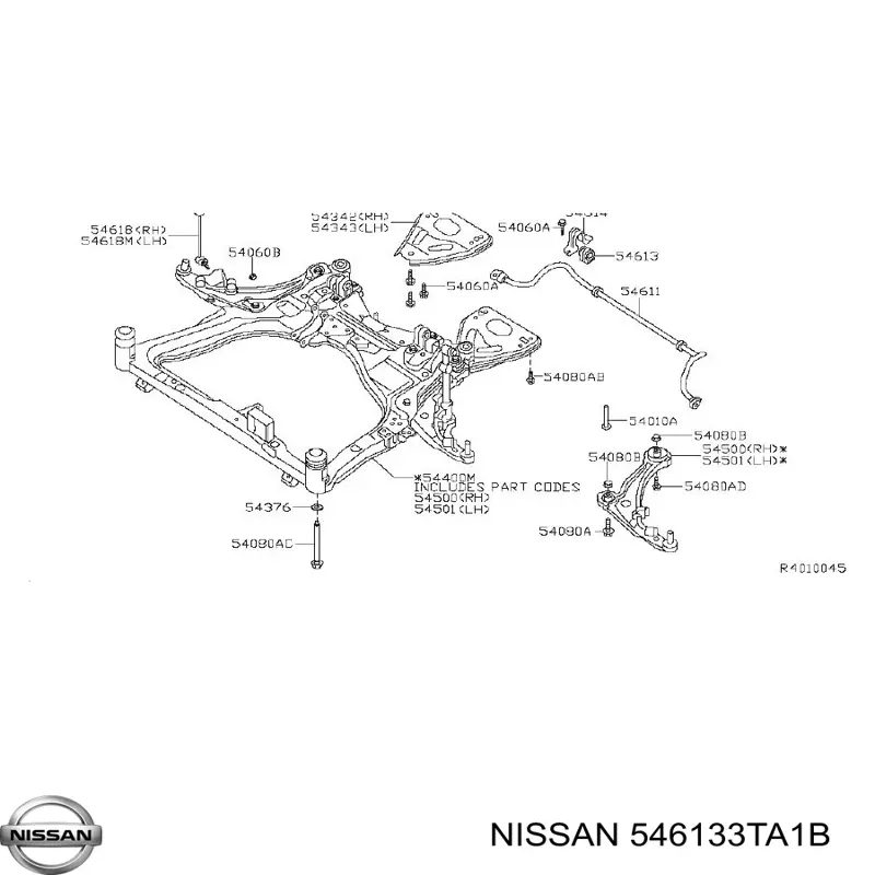 546133TA1B Nissan/Infiniti Втулка стабілізатора переднього