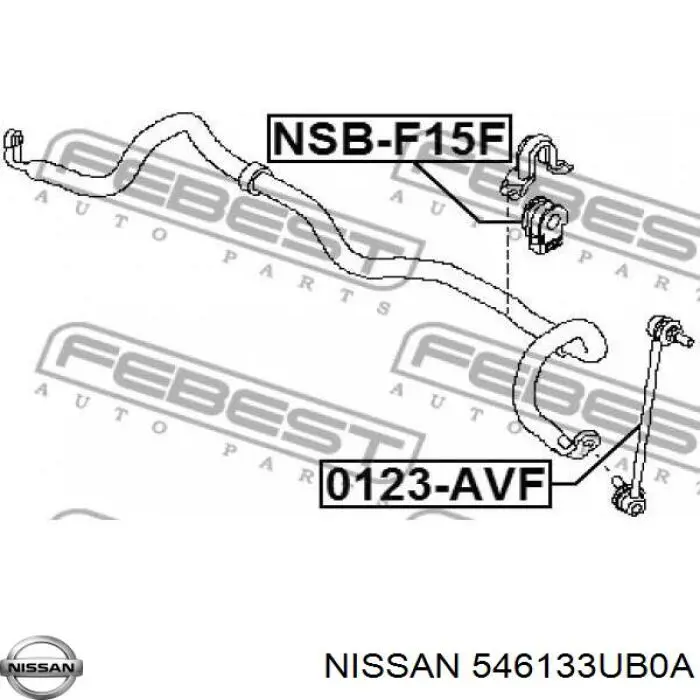 Купити 546133UB0A Nissan/Infiniti Подушка стабілізатора передня