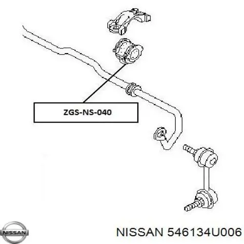 Купити 546134U006 Nissan/Infiniti Подушка стабілізатора передня