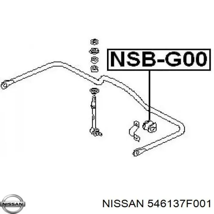 Купити 546137F001 Nissan/Infiniti Опора стабілізатора