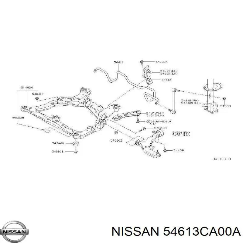 54613CA00A Nissan втулка стабілізатора переднього