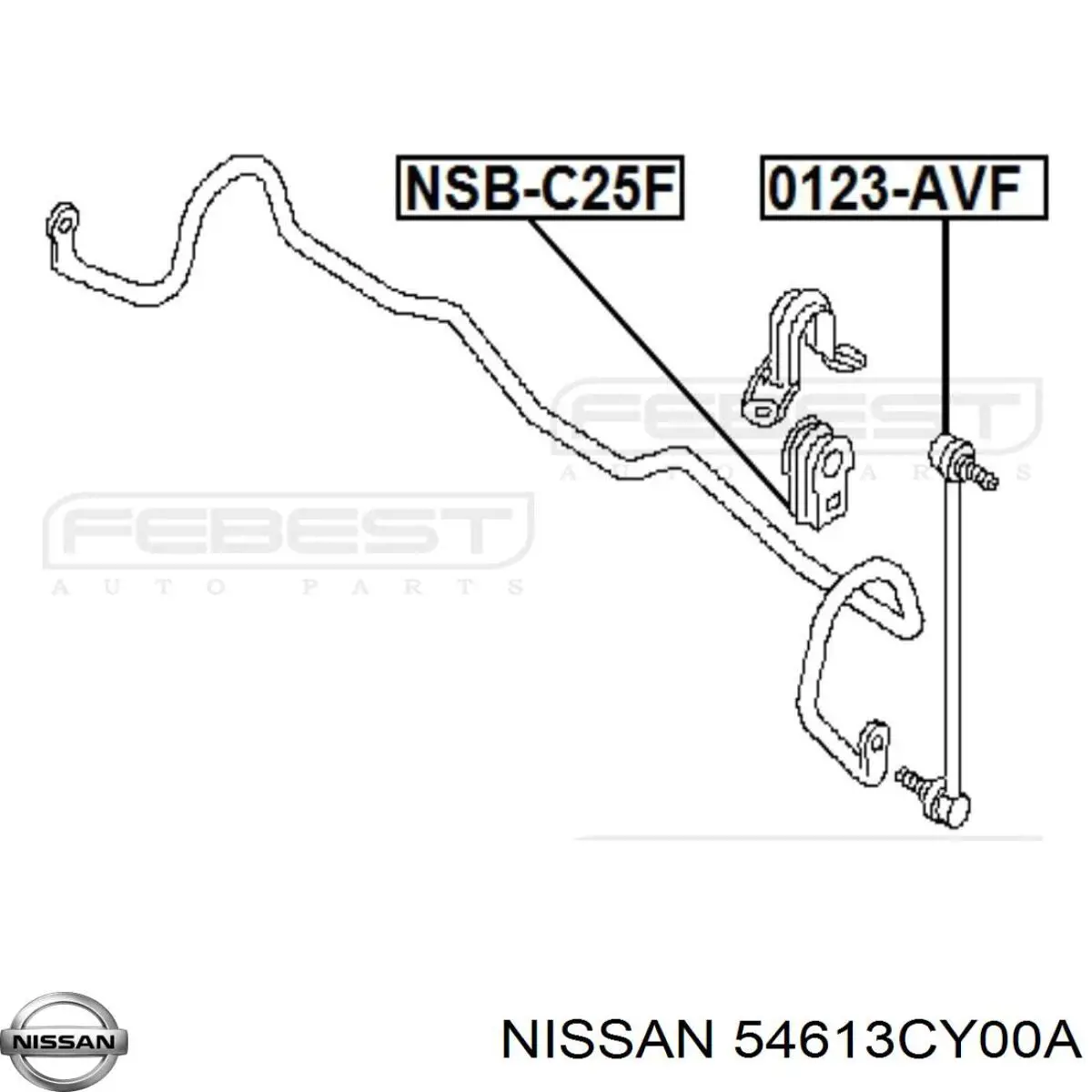 Втулка стабілізатора переднього 54613CY00A Nissan