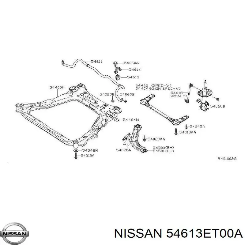 54613ET00A Nissan/Infiniti Втулка стабілізатора переднього