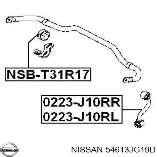 Опора стабілізатора Nissan/Infiniti 54613JG19D ціна, від 4.89 USD