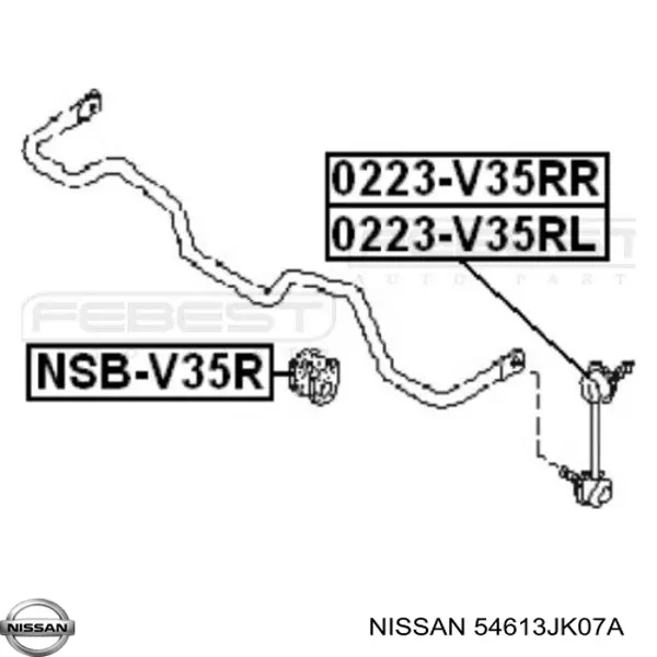 Втулка стабілізатора заднього Nissan/Infiniti 54613JK07A ціна, від 5.52 USD