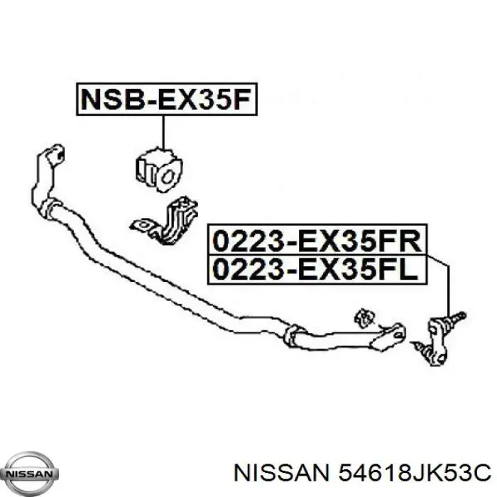 54618JK53C Nissan стійка стабілізатора переднього, права