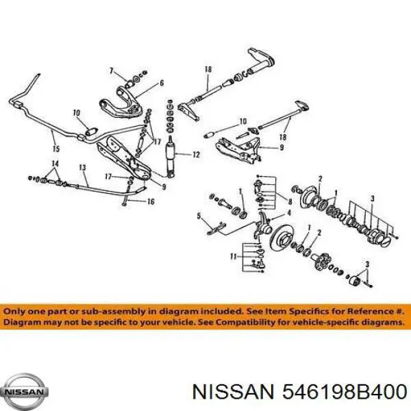 Втулка стійки переднього стабілізатора Nissan/Infiniti 546198B400