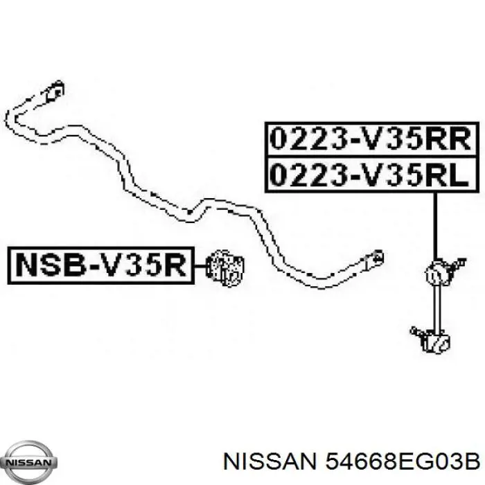 54668EG03B Nissan стійка стабілізатора заднього, ліва